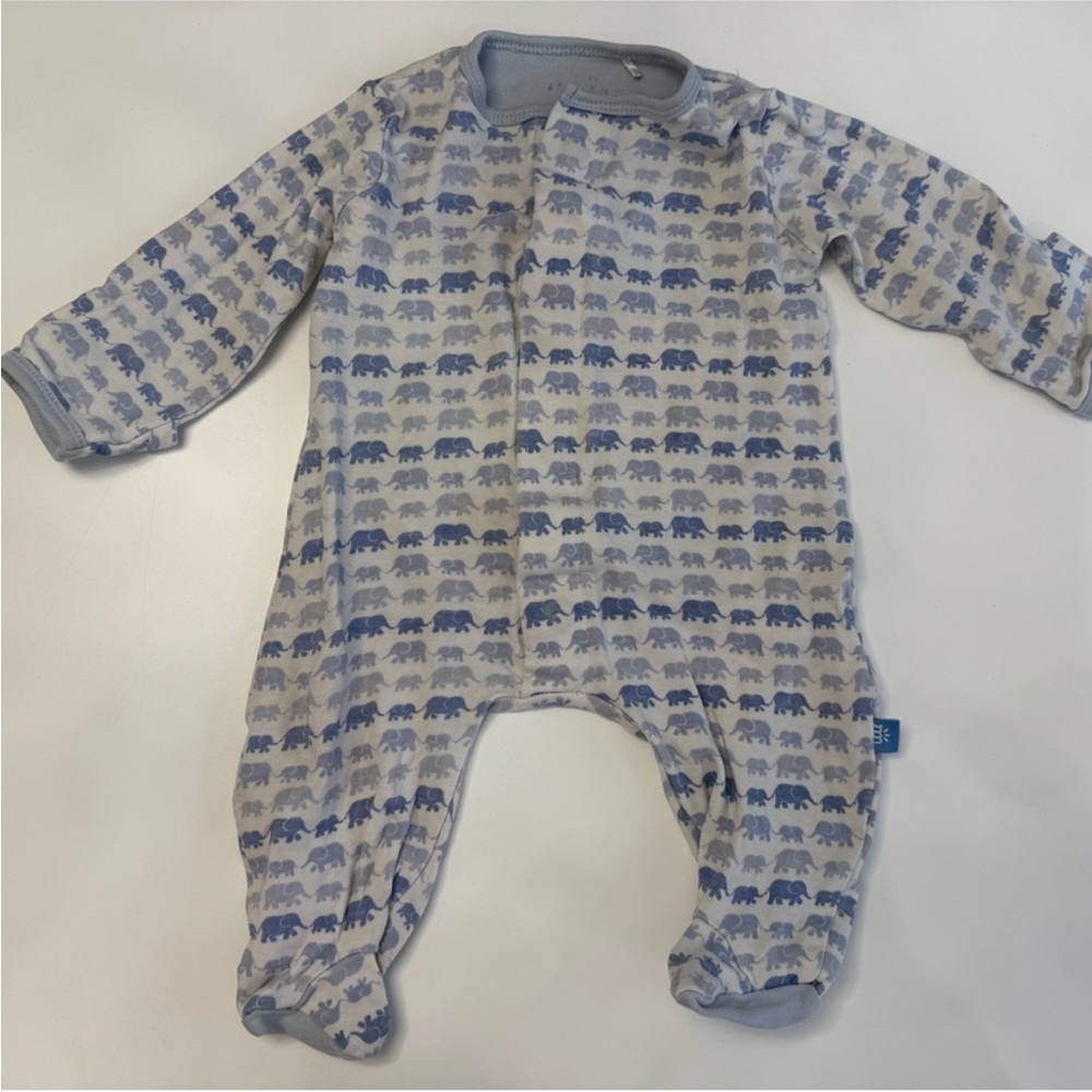 Blue Elephant Print Kids One Piece